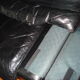 Black leather sofa bed 3 places Roche Bobois from the 80s