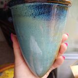 Jardinière murale vintage en céramique émaillée, signée