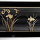 Lacquered plate "iris" 48 x 29 cm - japan 1970