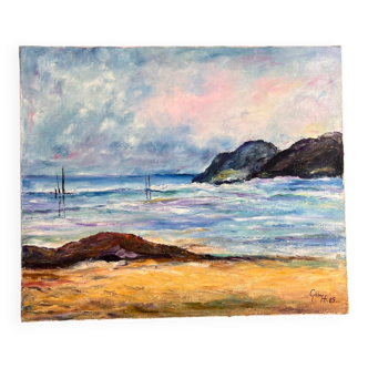 Tableau paysage de mer