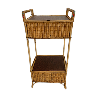 Old wicker planter