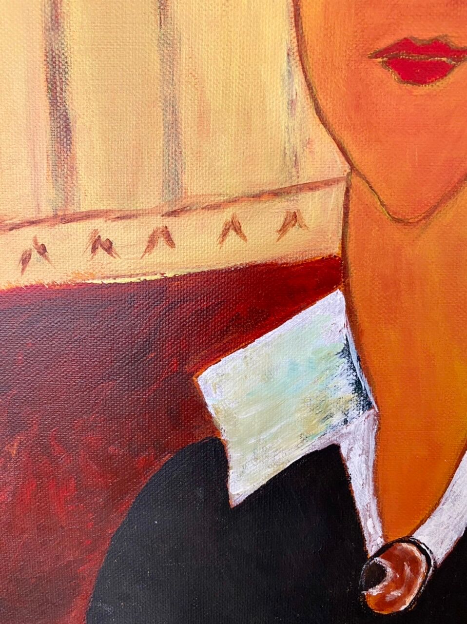 Huile sur toile portrait femme