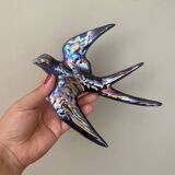 Set of 2 Vintage Ceramic Wall Swallows