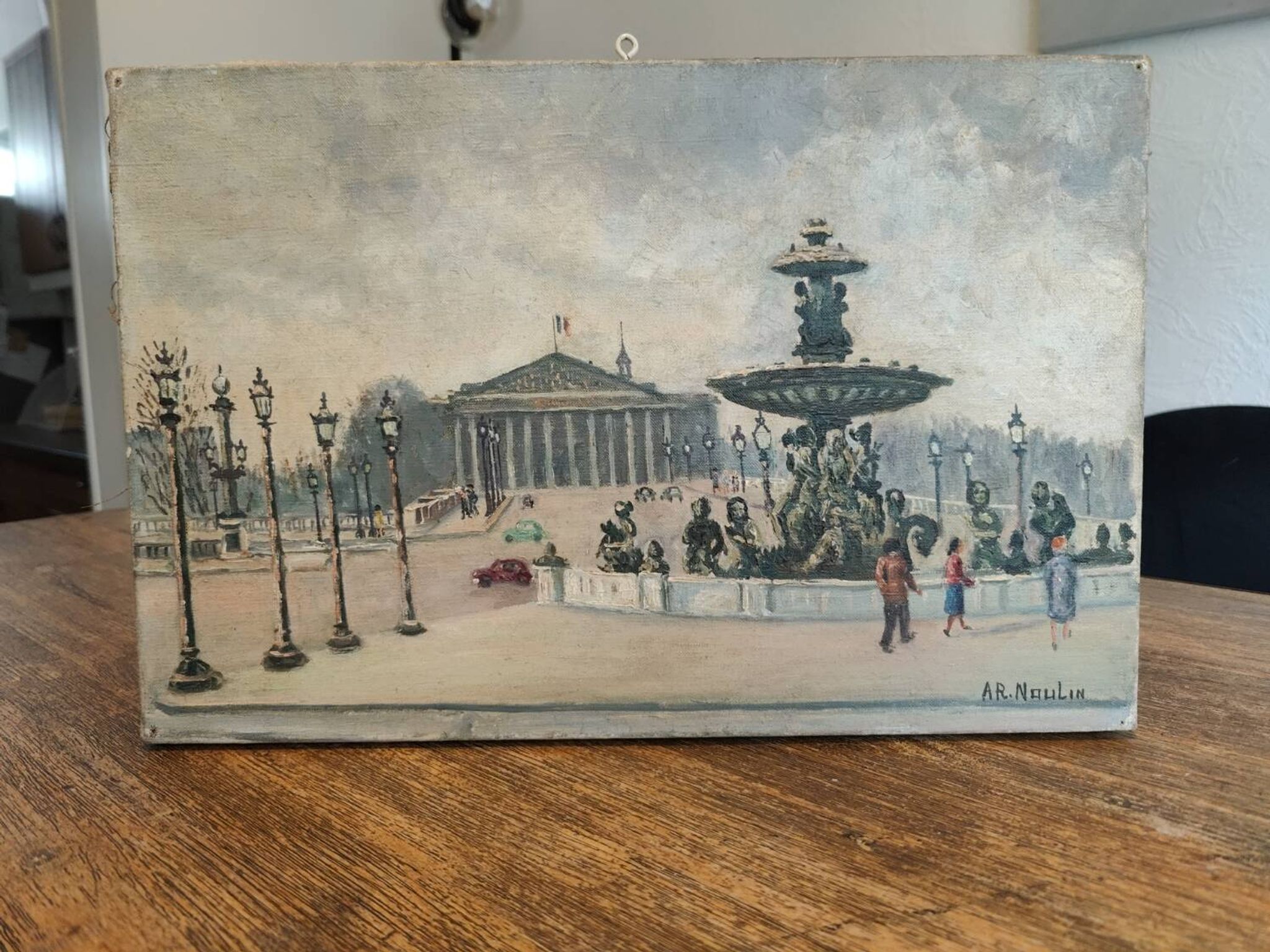 Adrien Raphaël Noulin oil on canvas Naïve/Paris, the Concorde.