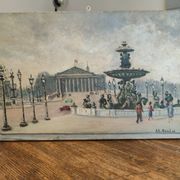 Adrien Raphaël Noulin oil on canvas Naïve/Paris, the Concorde.