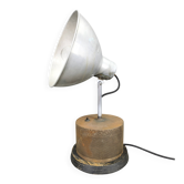 Lampe de table industrielle 1940 en aluminium et métal Tchécoslovaquie
