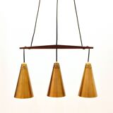 Mid-Century Scandinavian Copper & Teak Pendant by Hans-Agne Jakobsson, 1950s