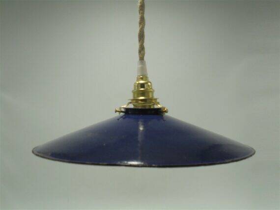 Suspension en tôle émaillée bleue