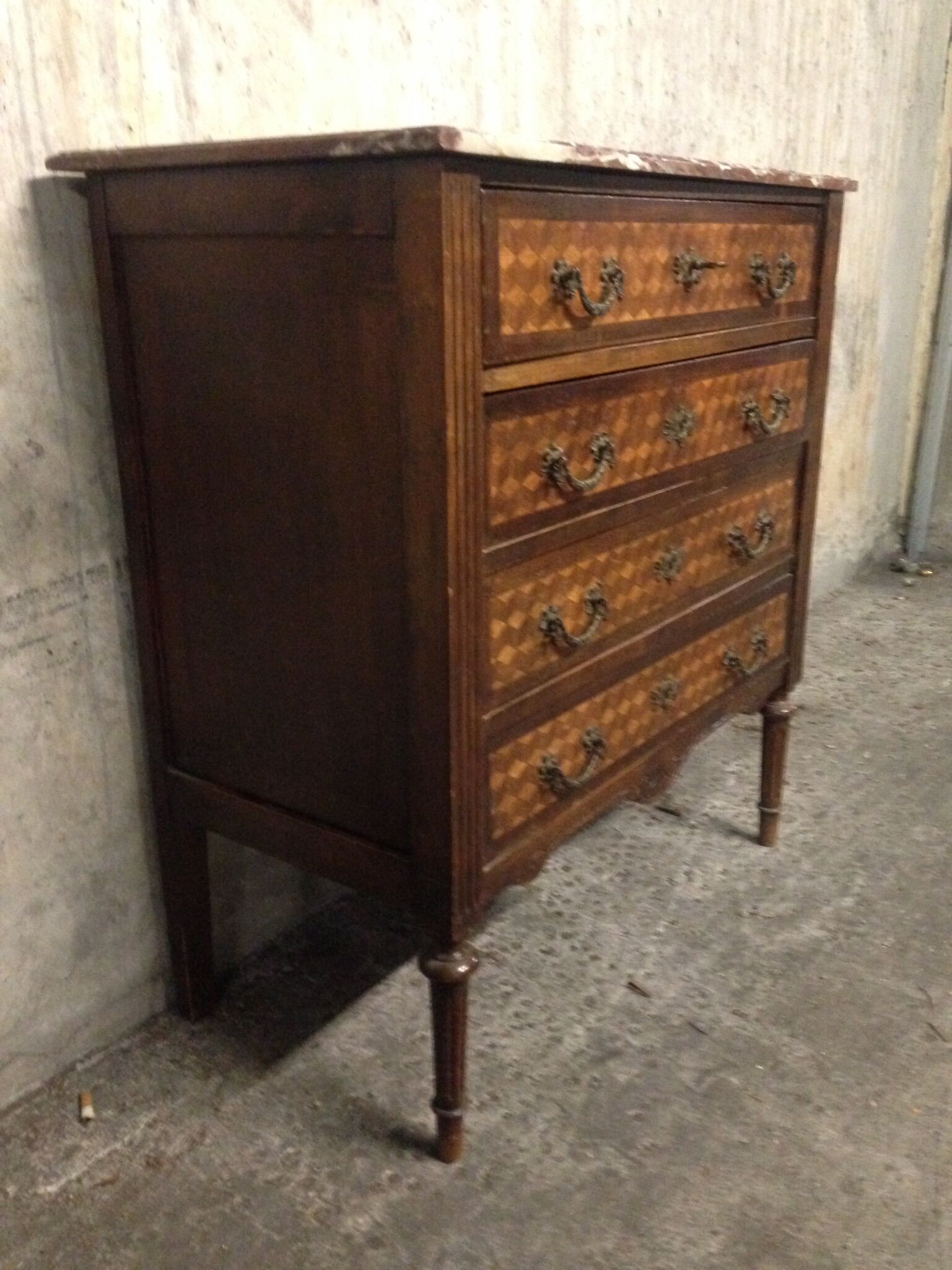 Louis XVI 19th style dresser inlaid