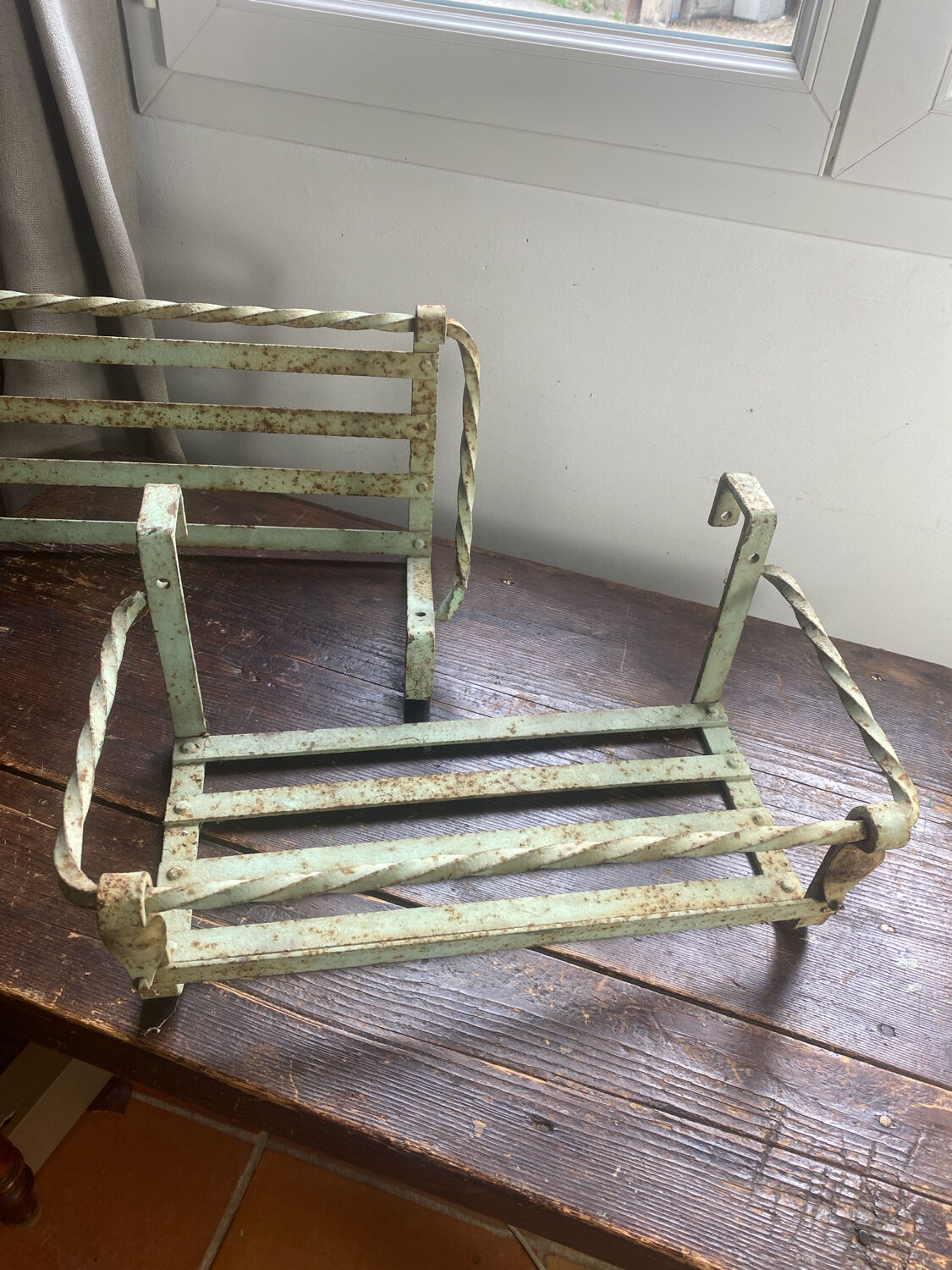 Wrought iron balcony planters