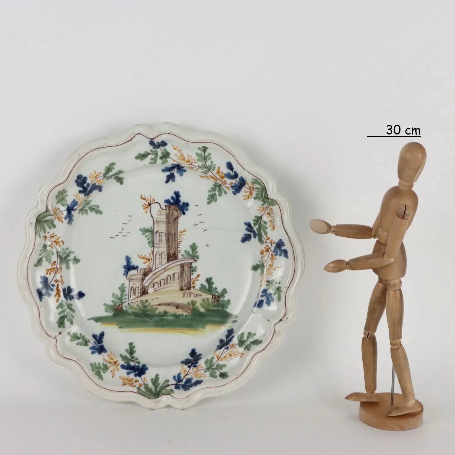 Antique majolica plate, Pavia, Italy, 18th century