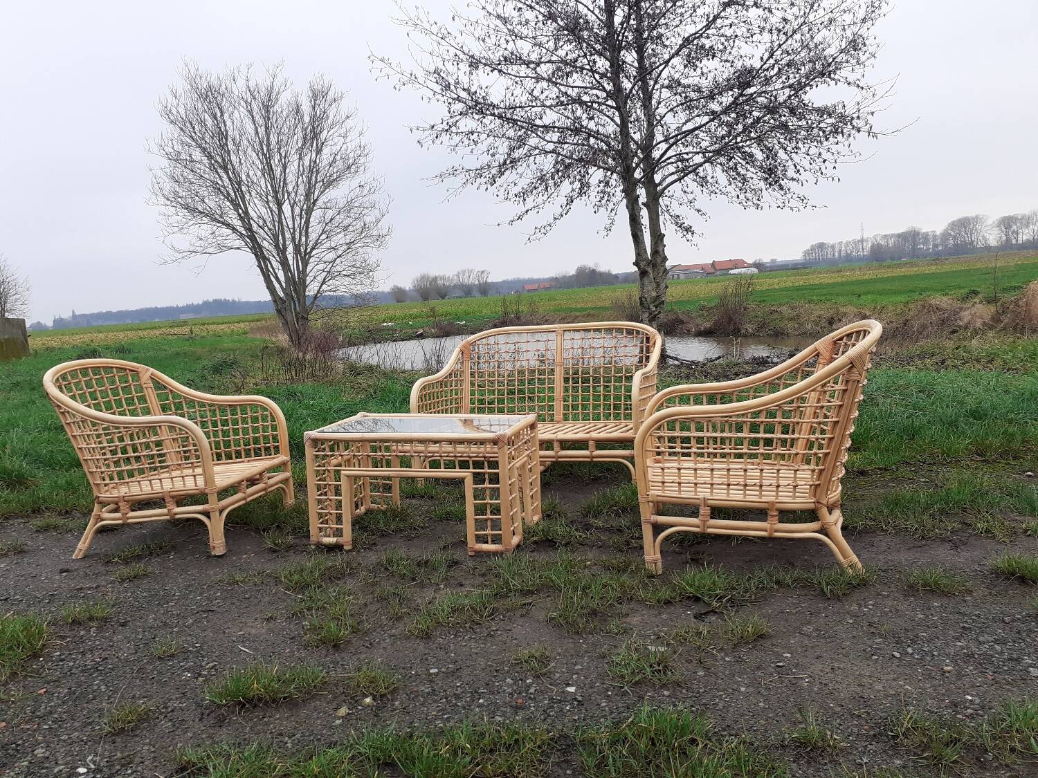 Rattan garden furniture