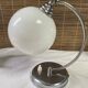 Vintage globe lamp in chrome and opaline metal, for standing or wall mounting