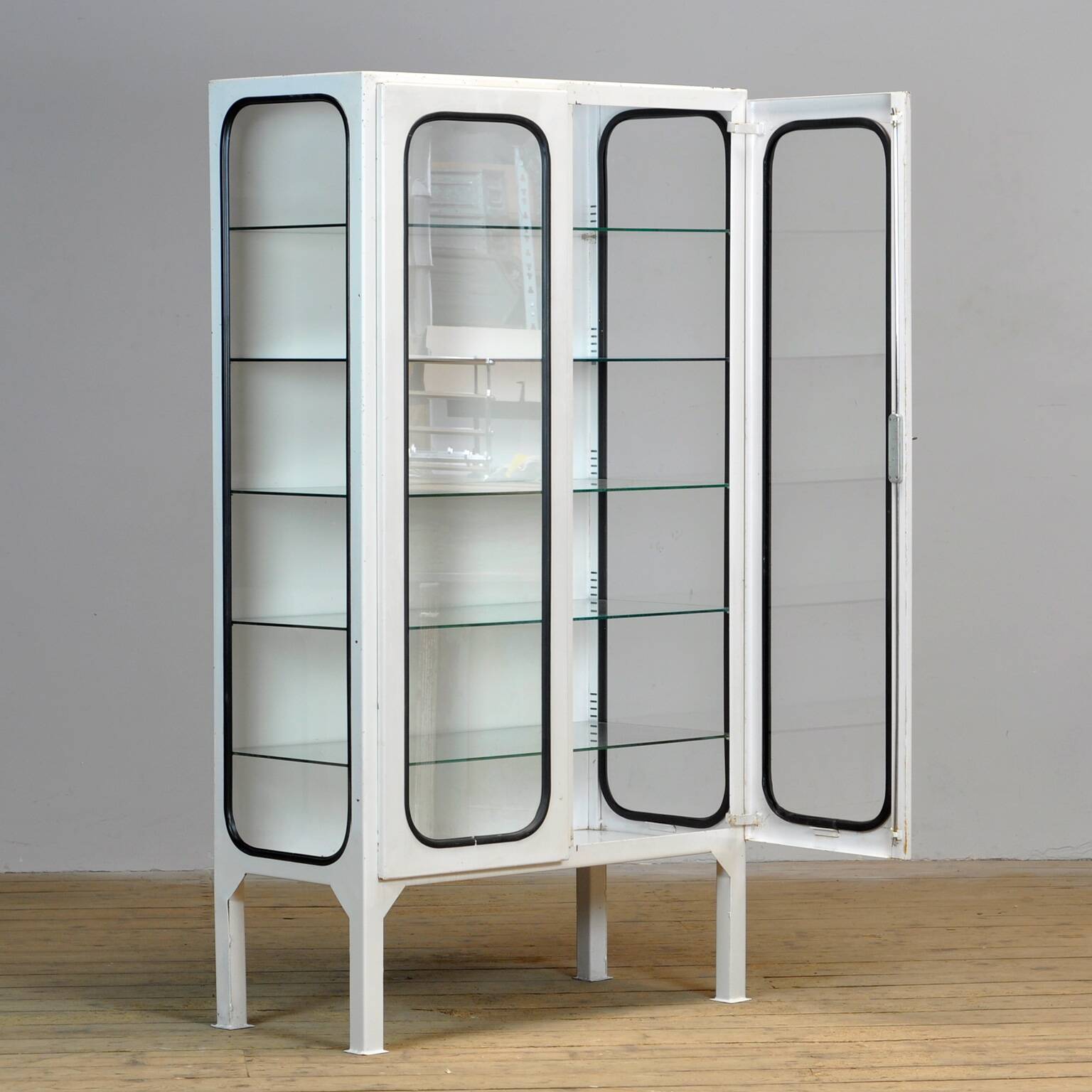 Vintage iron and glass medicine cabinet, 1970s