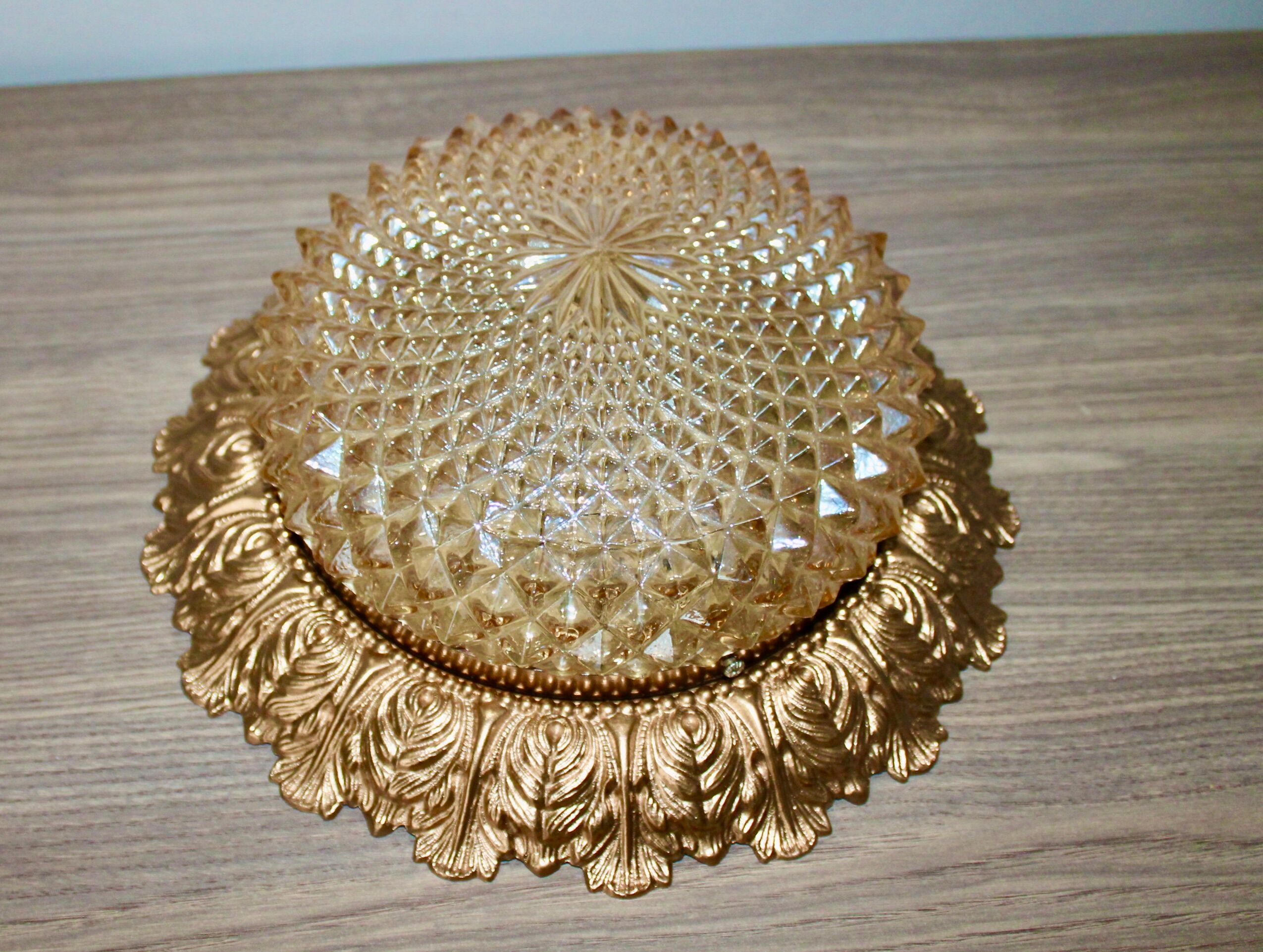 Vintage ceiling light, globe diamond tips