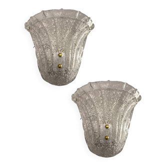 Lot de 2 appliques en verre de Murano des années 1970
