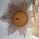 Vintage rattan sun mirror
