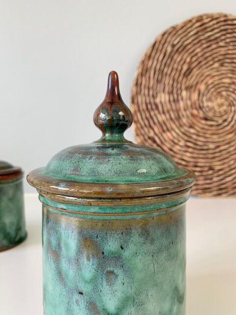 Pots terre cuite emaillée