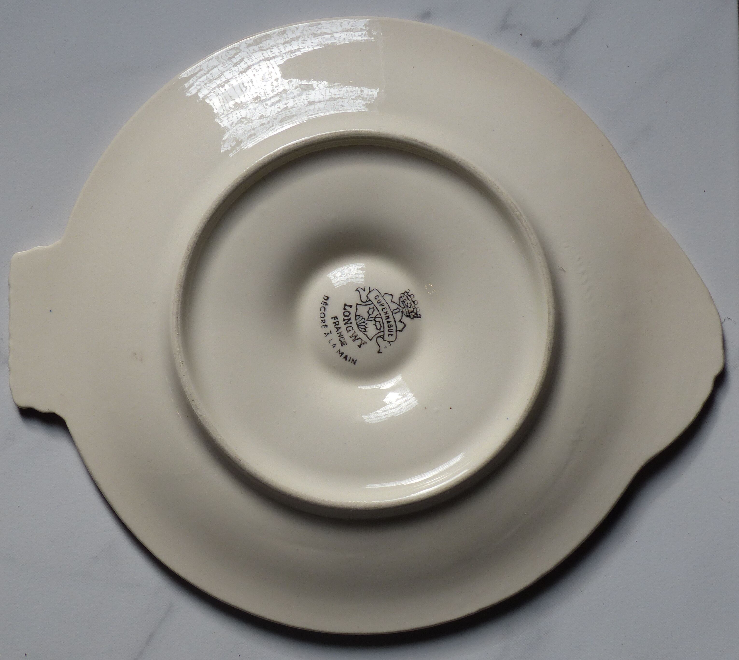 Longwy earthenware oyster plates Copenhagen model