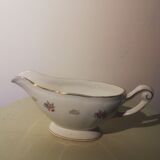 L'Amandinoise iron terracotta floral pattern gravy boat