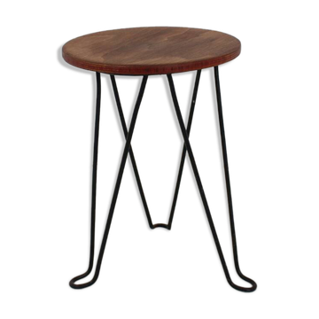 Mid-Century Wooden Stool, 1950's, Czechoslovakia