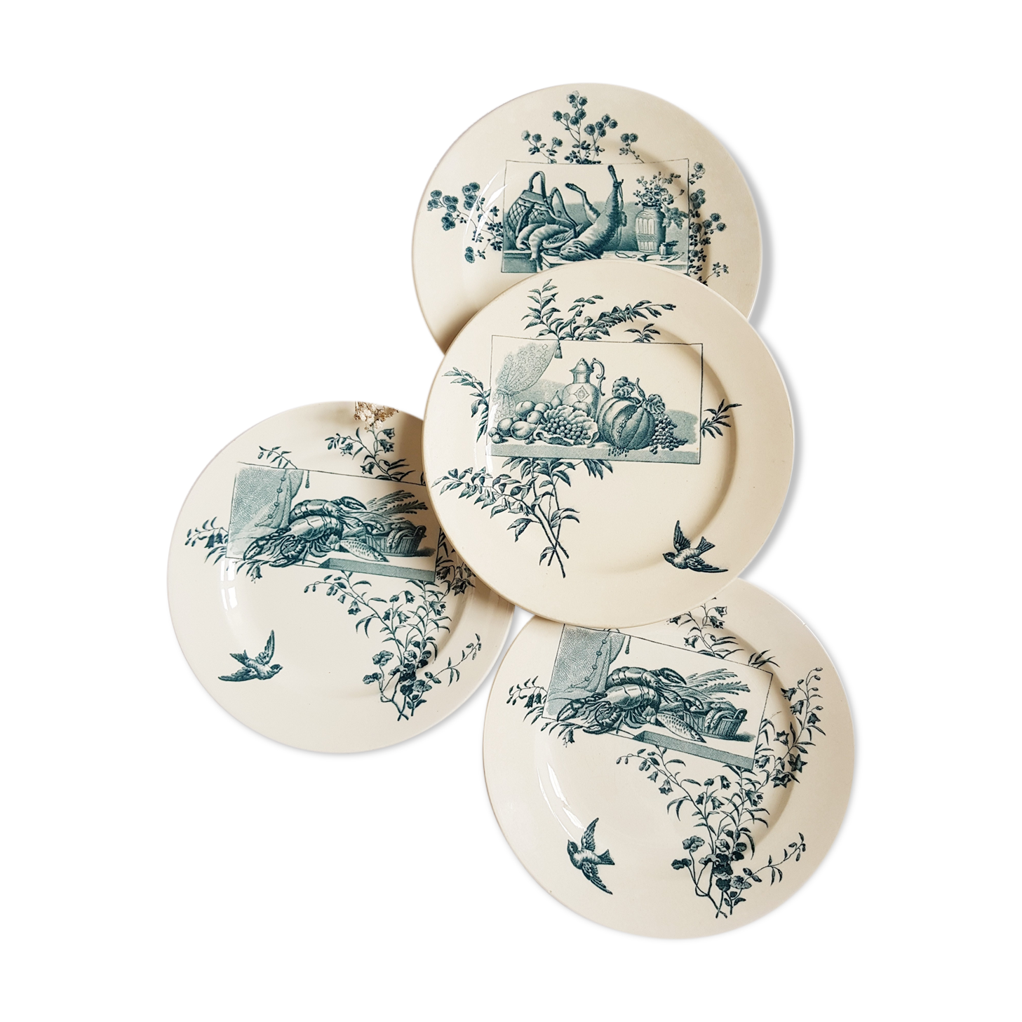 4 flat plates old iron earth Salins Édouard Charbonnier