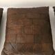 4 coussins en cuir vintage patchwork années 70