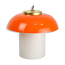 Mid-century orange glass & brass mushroom lamp