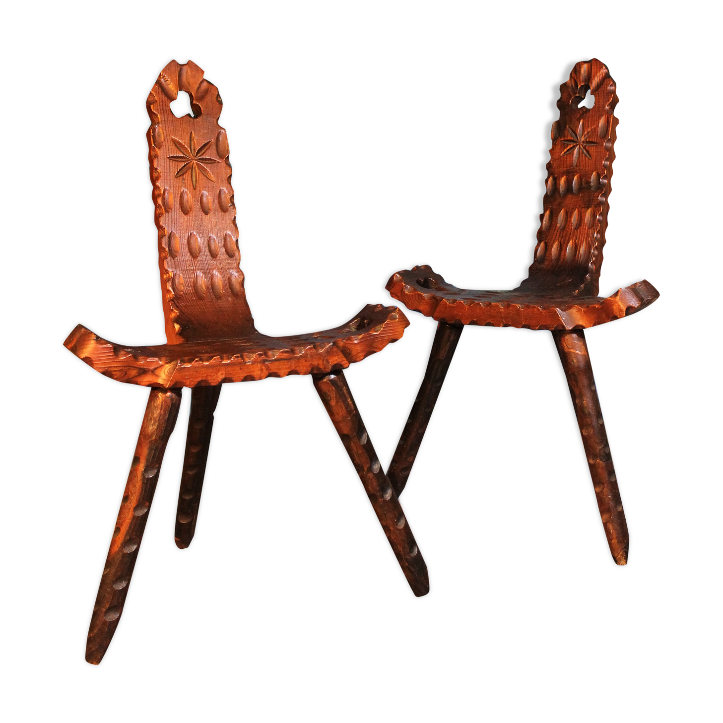 Brutalist tripod chairs 1960