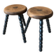 Duo de tabourets tripodes