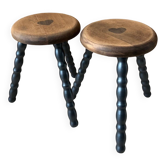 Duo of tripod stools