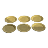 Set of 6 modern yellow dessert plates D19