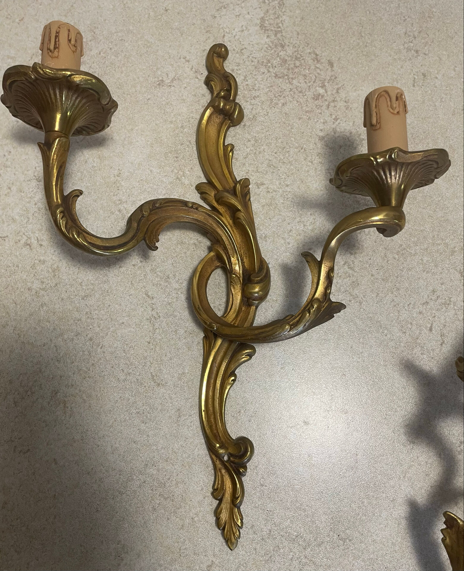 Set of 2 Louis XV bronze wall lights