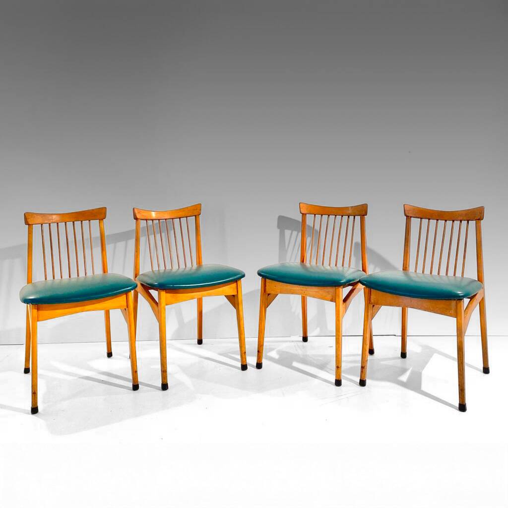Vintage dining chairs, set of four, Italy 1960s
