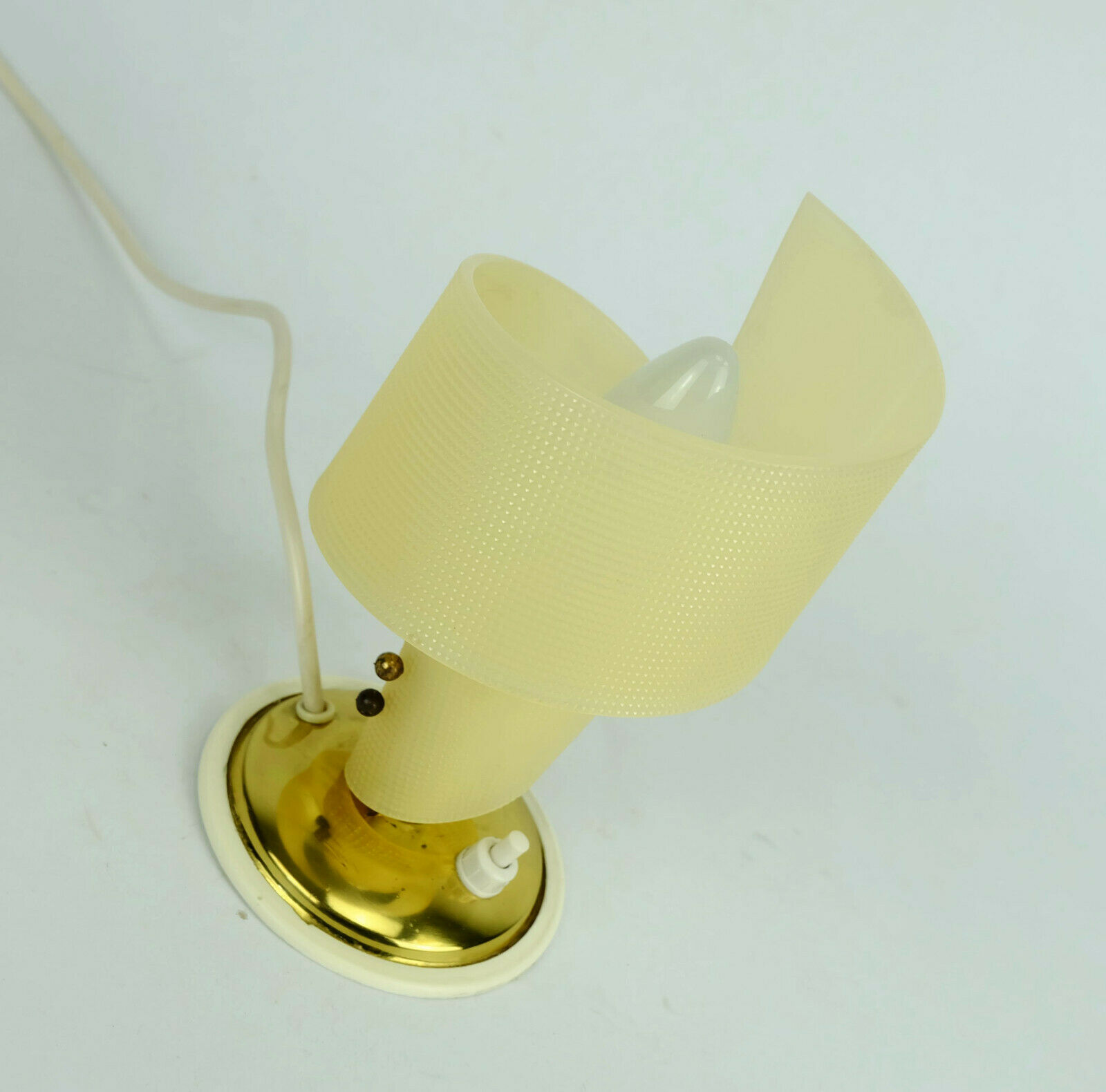 1950s mid century table lamp brass plastic