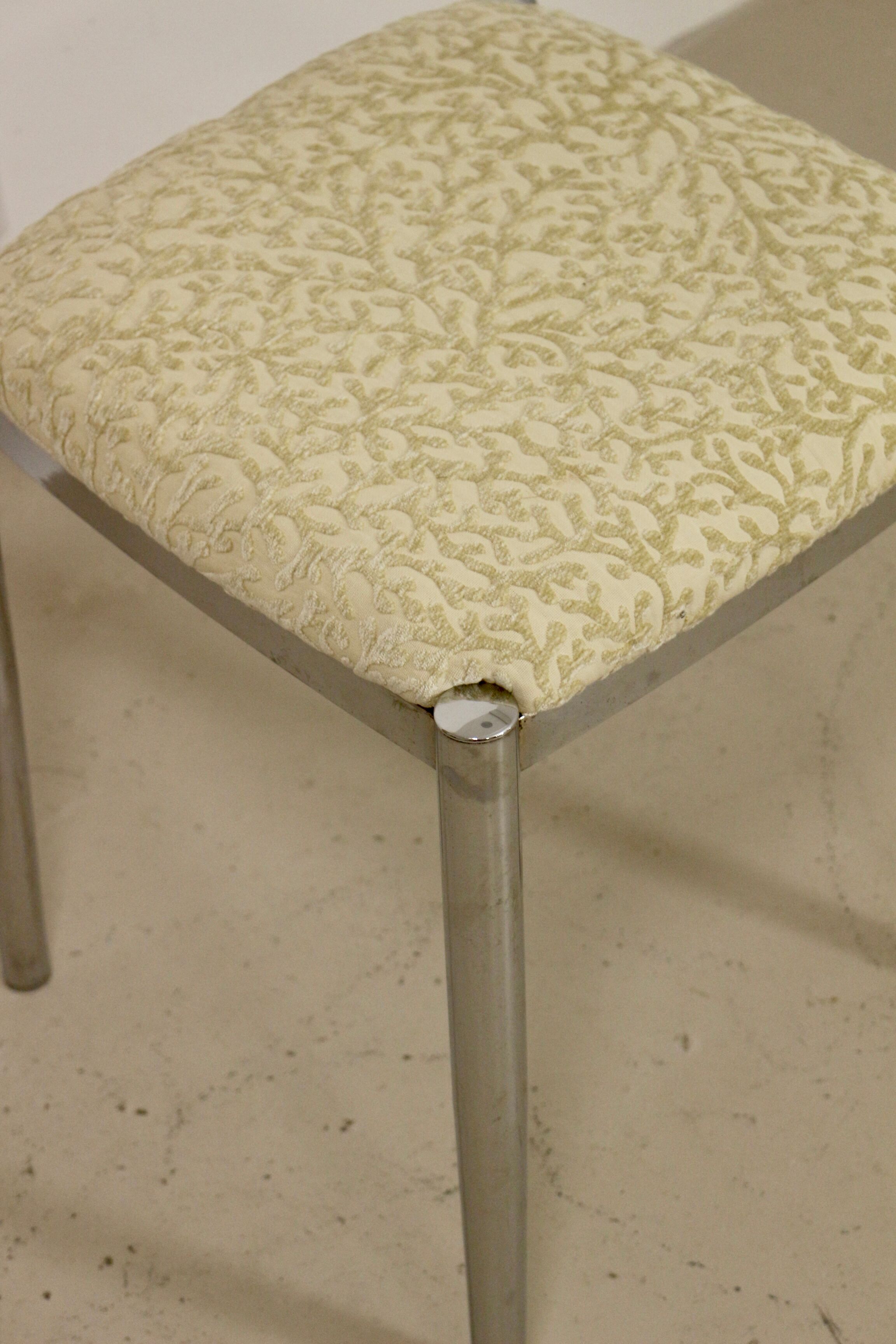 Stool with metal chromed base edition Casamance