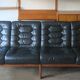 Danish 4-seater sofa with leather upholstery 244 cm, 1960s