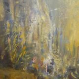 Painting on wood – Modern / raw figurative composition