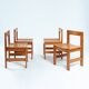 Minimalist vintage pine dining chairs with visible joints,The Netherlands,