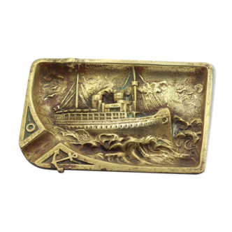 Old brass boat ashtray