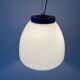 Suspension du milieu du siècle en verre blanc avec dessus bleu foncé, années 1960, Italie