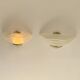 Pair of vintage wall lights in brass and frosted glass, Italy, 1970.