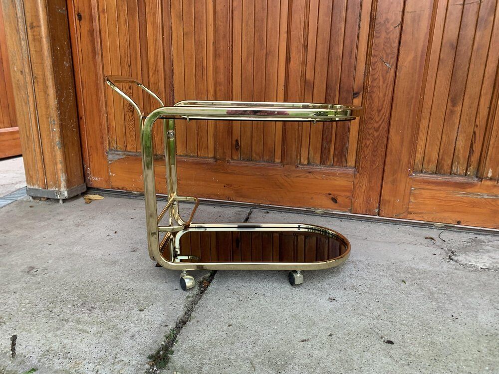 Regency brass 2-tier bar cart, 1960s