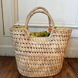 Panier en osier années 70