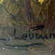 Painting "Landscape with fisherman at sunset" signed L. Lebrun XIX° century