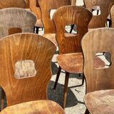 Set of wooden bistro chairs by Baumann from the 1960s.