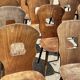 Set of wooden bistro chairs by Baumann from the 1960s.