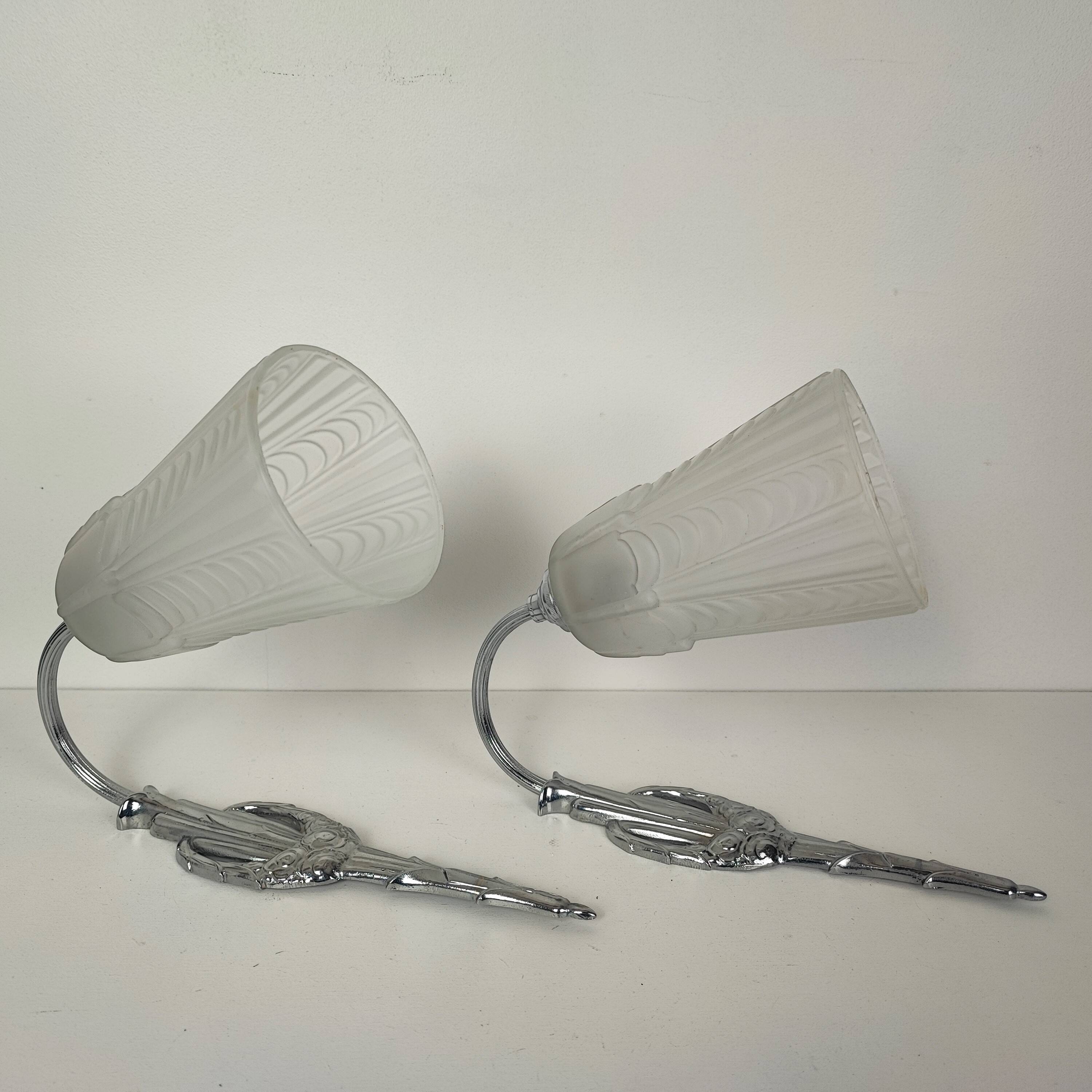 Pair of Art Deco wall lights