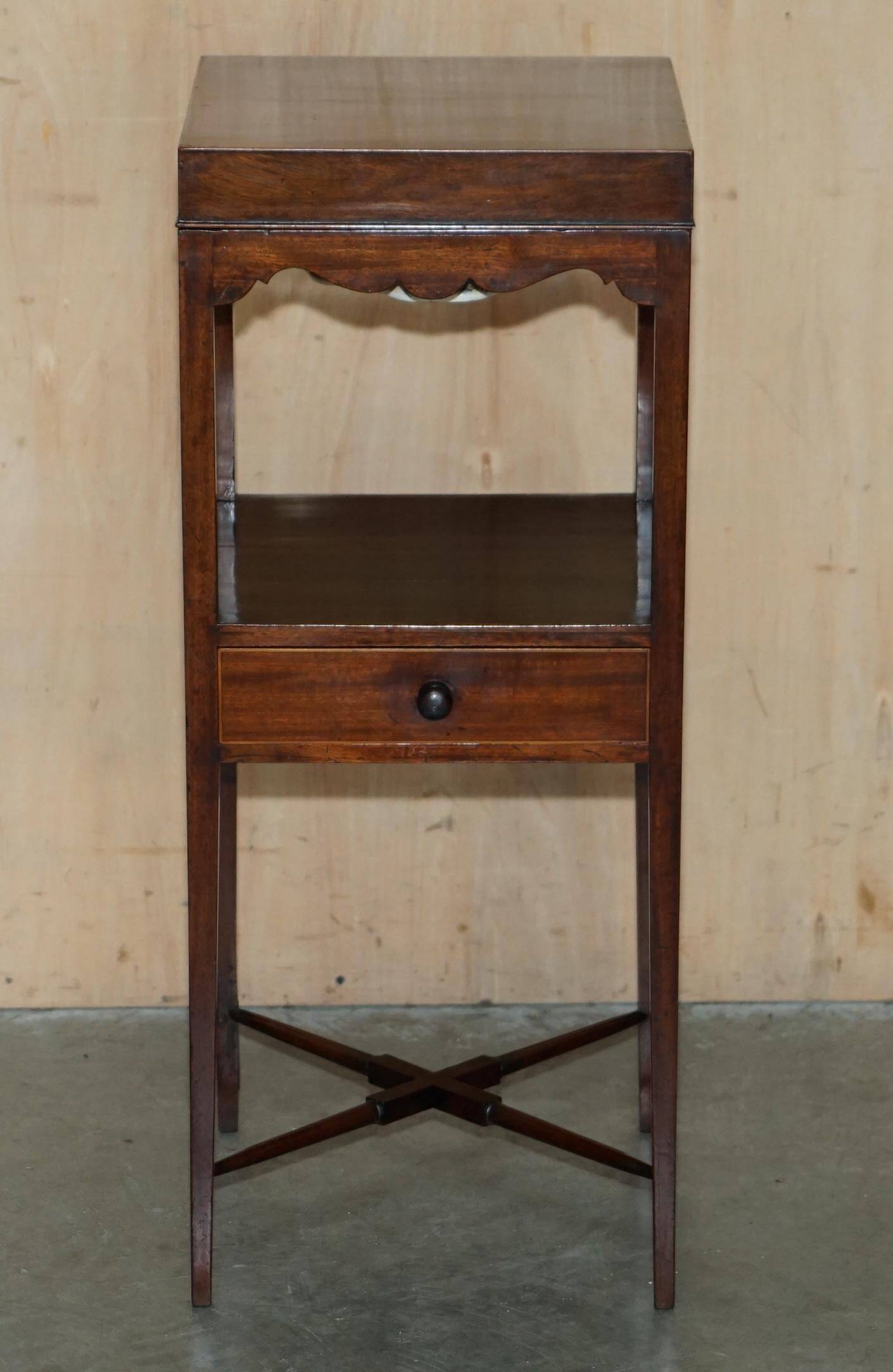 Georgian hardwood washstand with J & MP Bell ceramic bowl.