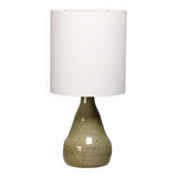 Large glazed ceramic Table Lamp in green tones, France 1960s